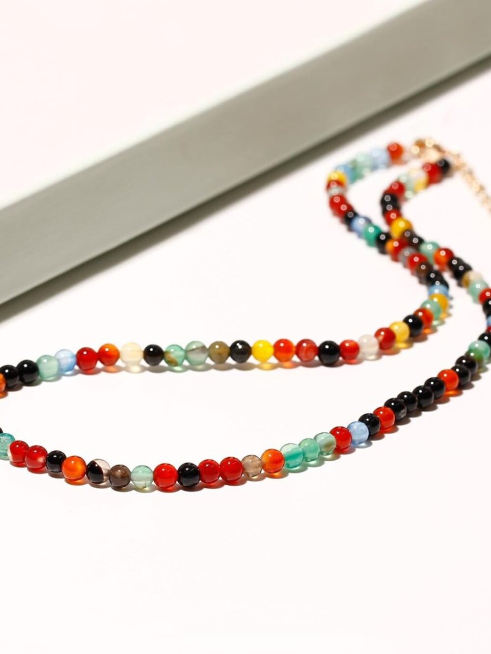 Simple Choker Necklace for Women Real Stone and Crystals Necklaces 4mm Beaded Ch - Picture 3 of 9